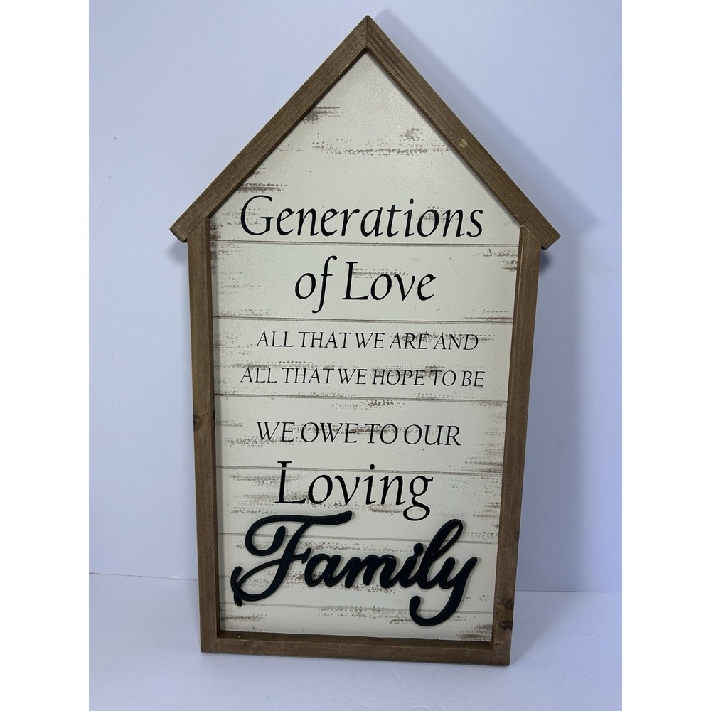 Generations of Love Home Decor 21" X 12" Wood Sign